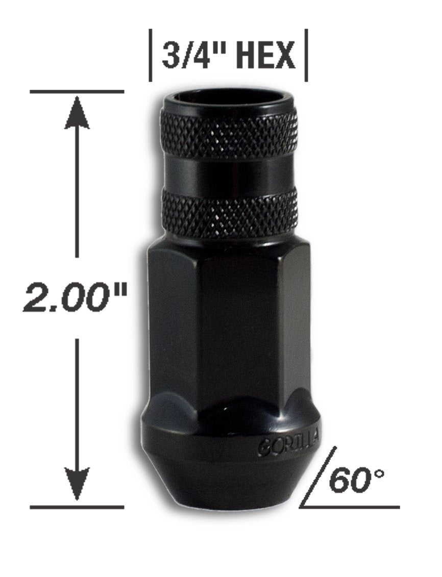 Black Gorilla Automotive 45048BC-20 14mm x 1.50 Thread Size Forged Steel Chrome Finish Open End Lug Nut, (Pack of 20)