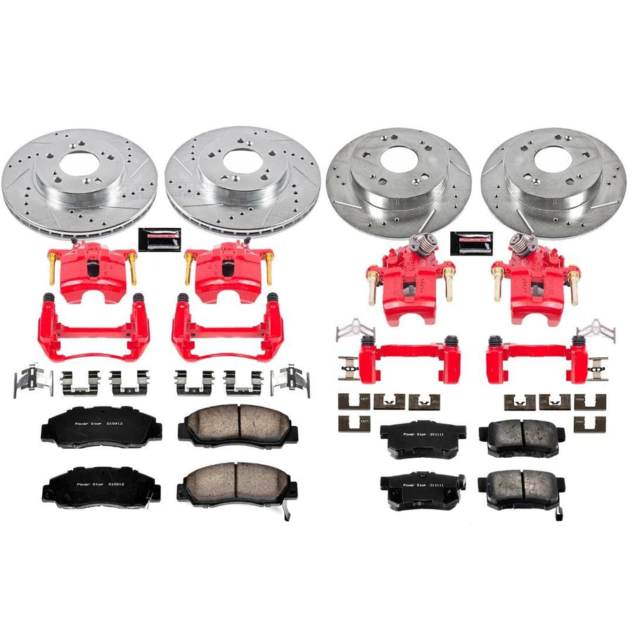 Power Stop Z23 Evolution Sport Brake Kit with Calipers For Prelude Honda 1997-2001 [Model Specific]