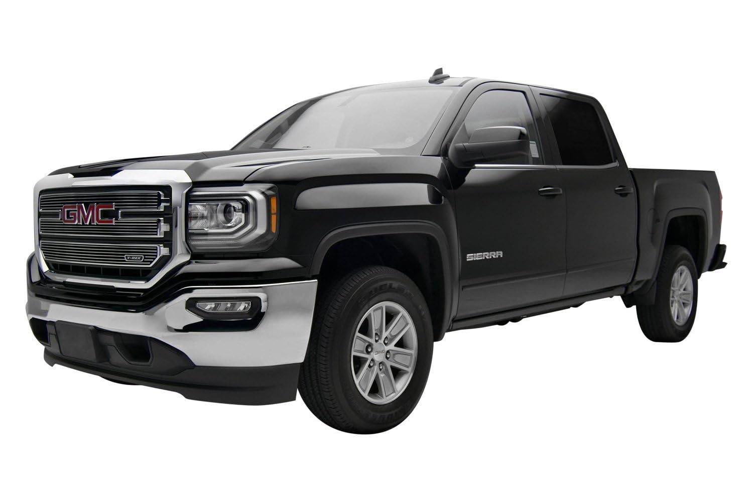 2016-2018 Sierra 1500 SLE T-Rex Grilles Laser Billet Grille, Polished, 3 Pc, Overlay - PN #6212130