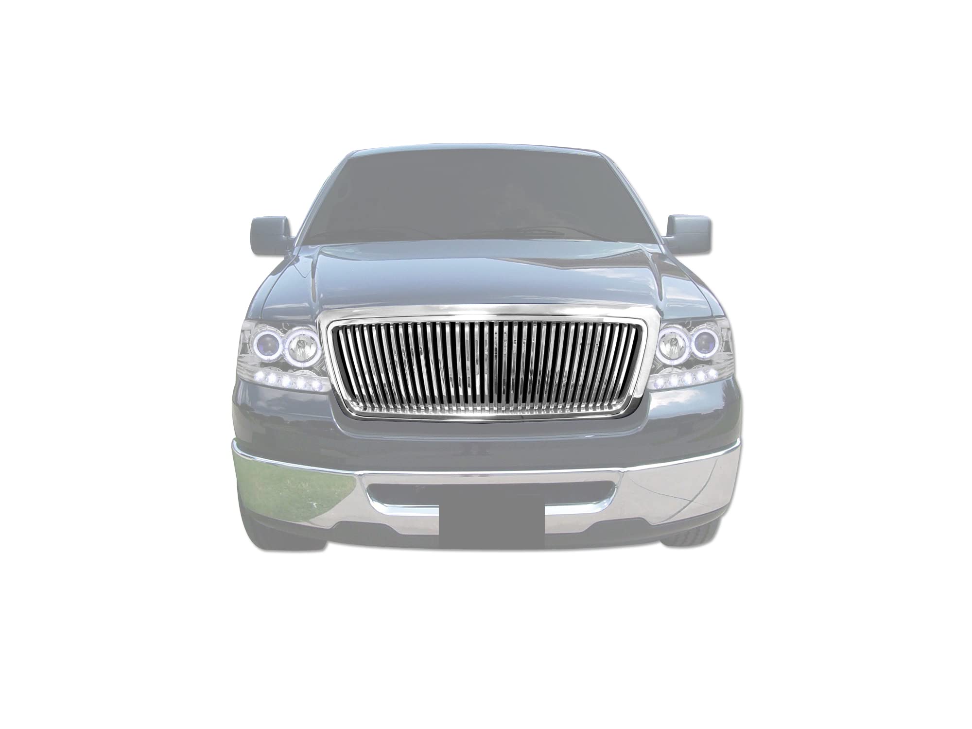 7148192 Armordillo USA Vertical Front Hood Grille - Polished Fits 2004-2008 Ford F150 F-150/2006-2008 Lincoln Mark LT