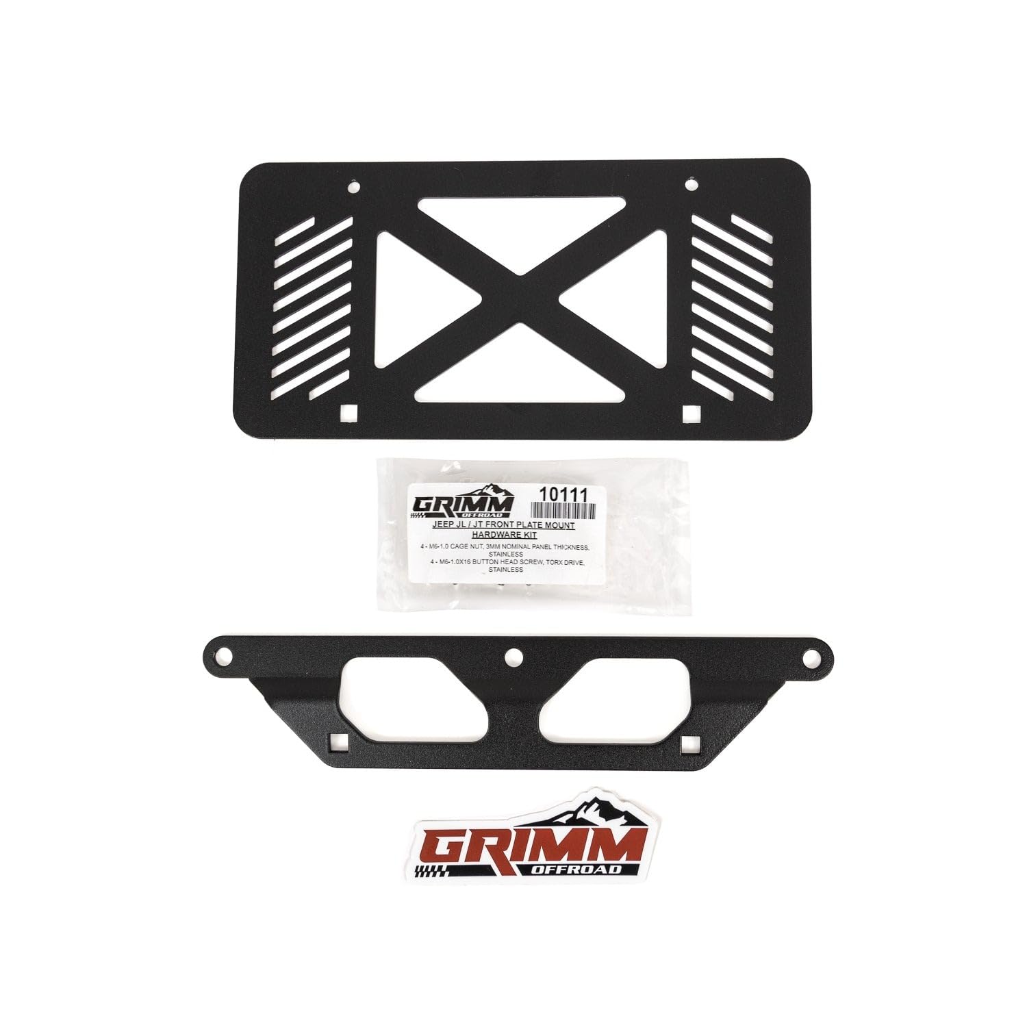 Front Bumper License Plate Mount Grimm OffRoad for Ford Bronco 2021+ with Steel Front Bumper