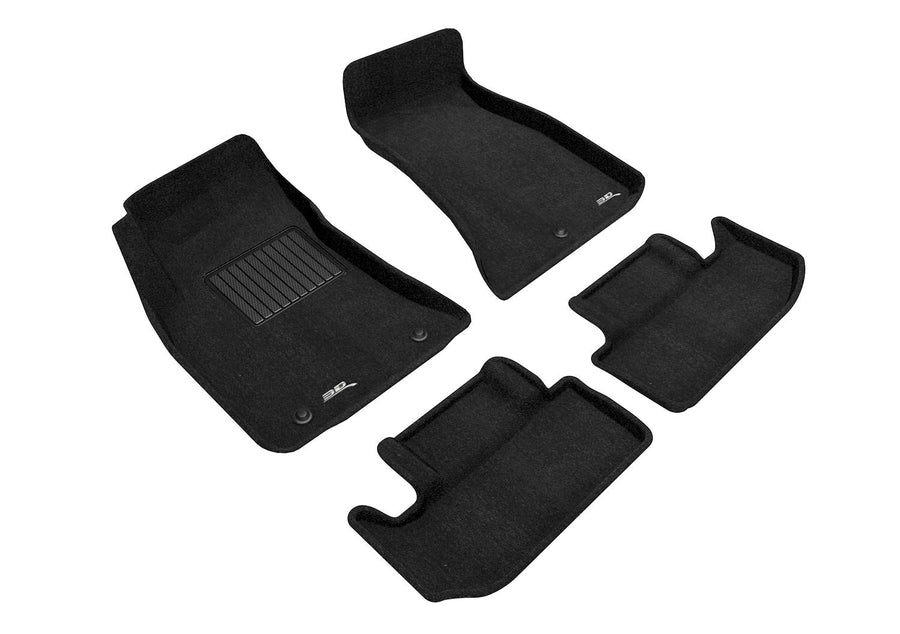 3D MAXpider Custom Fit All-Weather Carpeted Floor Mats for 2015-2021 Dodge Challenger RWD Car Floor Liners Elegant Series (1ST & 2ND Row)