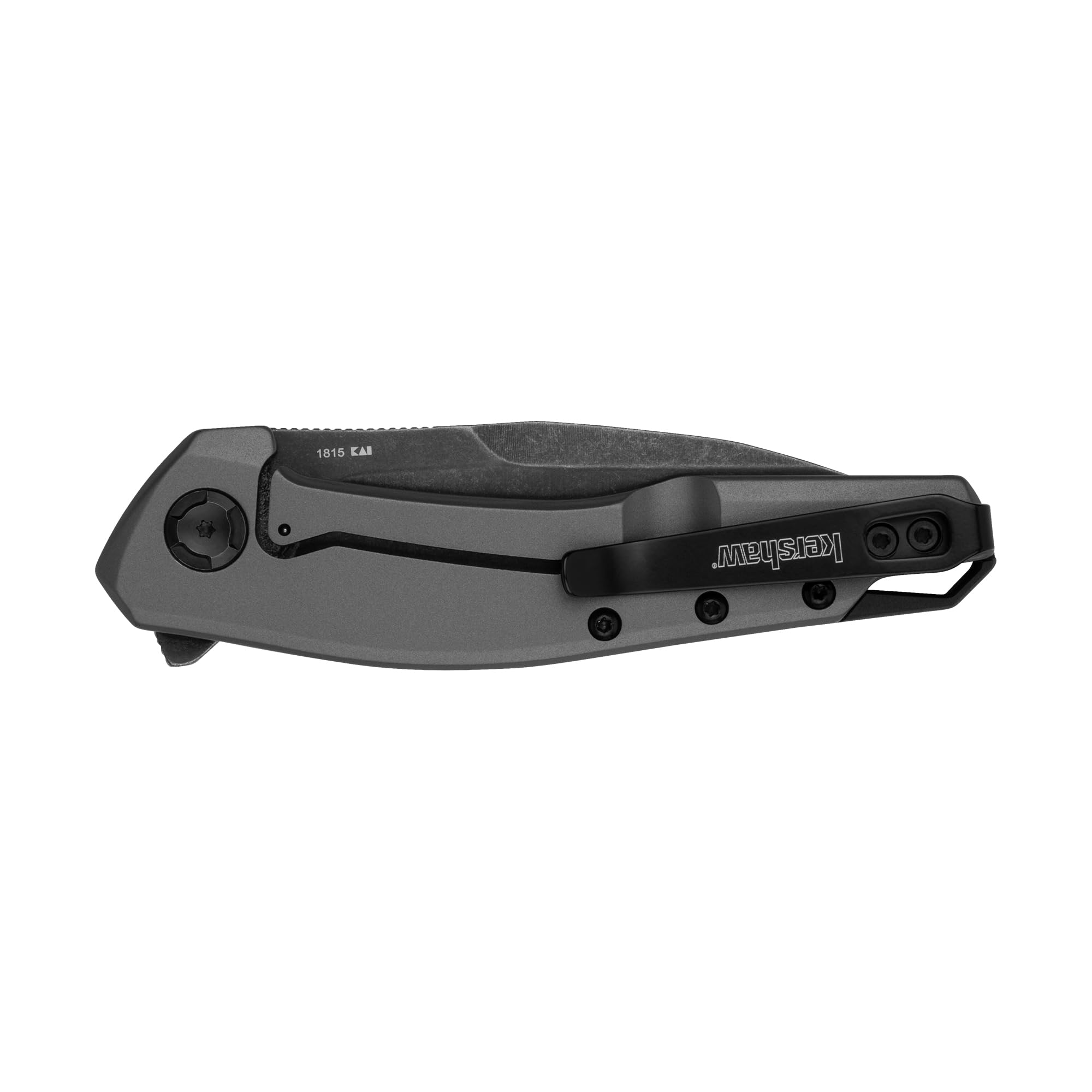Kershaw Pocket Knife Sanctum, Gray Design, 2.98 Inch Stainless Steel Wharncliffe Blade, EDC with Assisted Opening, Reversible Deep Carry, Everyday Carry Pocket Knife for Men and Women