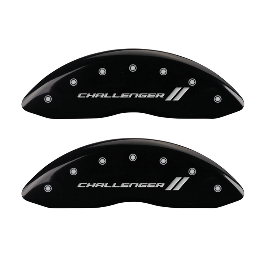 Challenger ll MGP Caliper Covers 12005SCL1BK Engraved Caliper Cover with Black Powder Coat Finish and Silver Characters, (Set of 4)