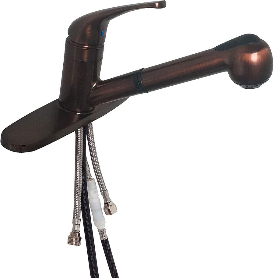 Single Handle Kitchen Faucet Empire Faucets SL1000ORB-A with Pull-Out Spray - Oil Rubbed Bronze