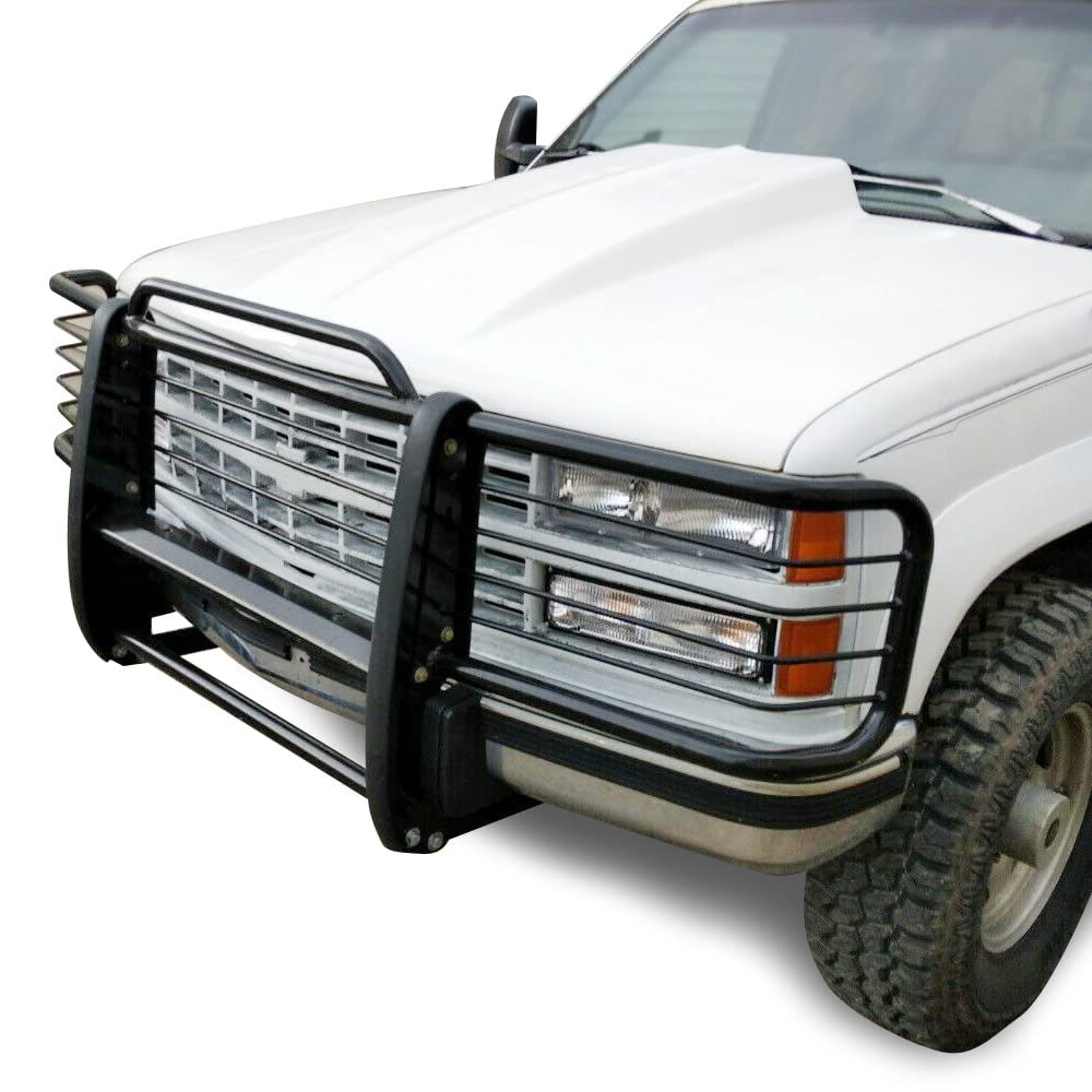 Bumper Guard Modular Black Black Horse Grille Compatible with 1992-1994 K5 Blazer/S15 Jimmy|1995-1998 Silverado|1999 Suburban 1500|1995-1999 Tahoe|1988-1998 Sierra 1500|1992-1999 Yukon-17GJ23MA