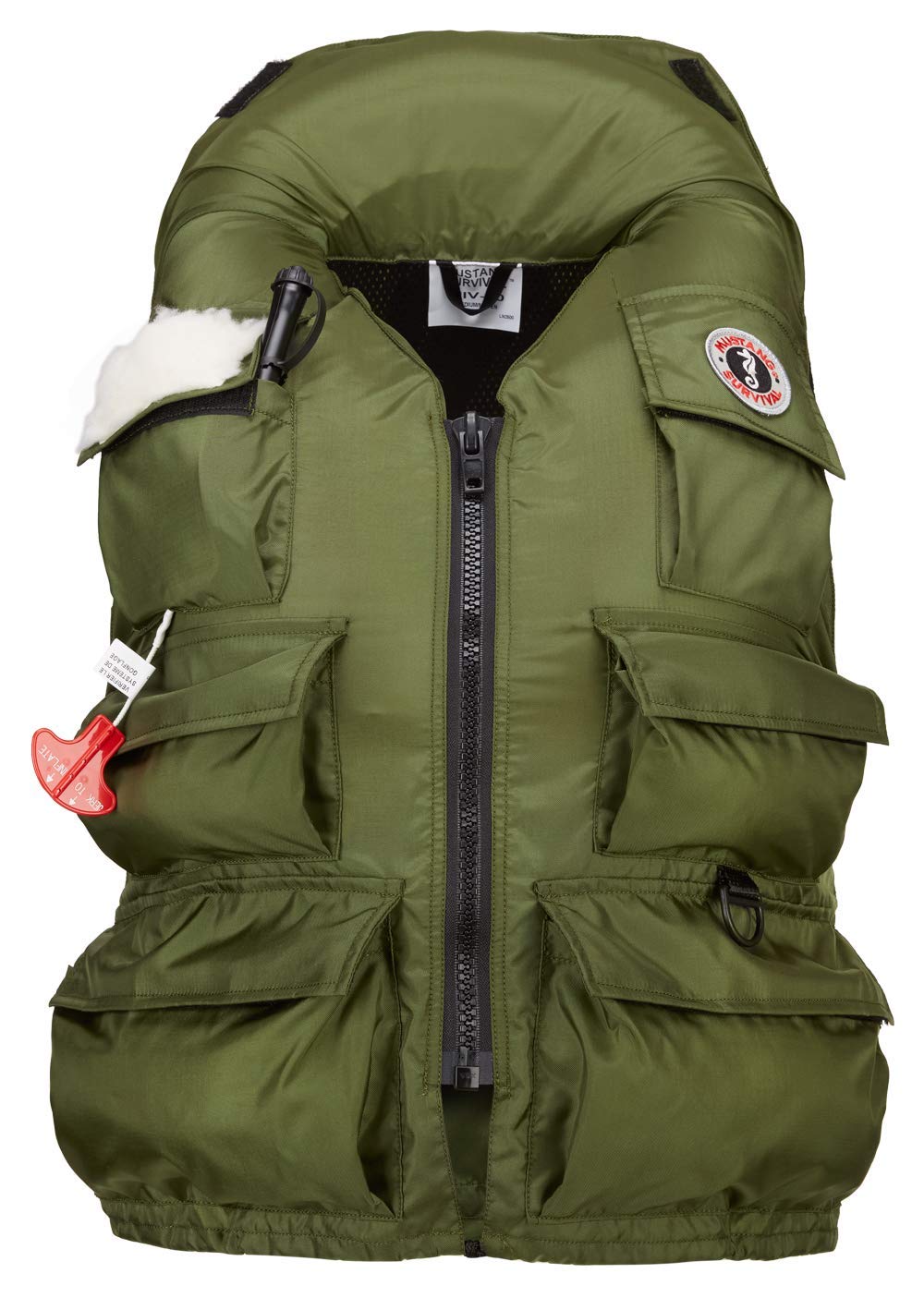 Manual Inflatable Mustang Fisherman's Vest - Olive, XL
