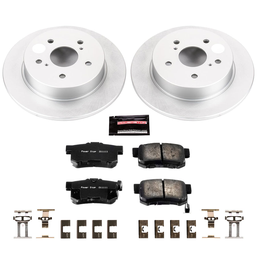 Power Stop CRK5889 Brake Rotor Coated & Ceramic Brake Pads- rear For Suzuki SX4 2007-2013 [Model Specific]