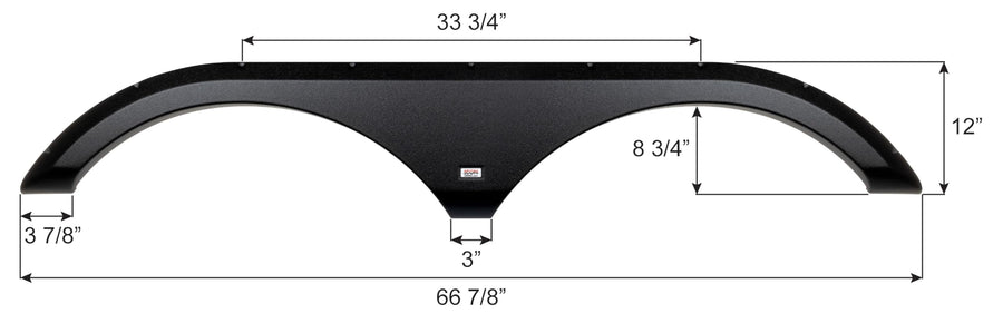 Tandem Axle Fender Skirt ICON 16088 FS6088 for Keystone - Black