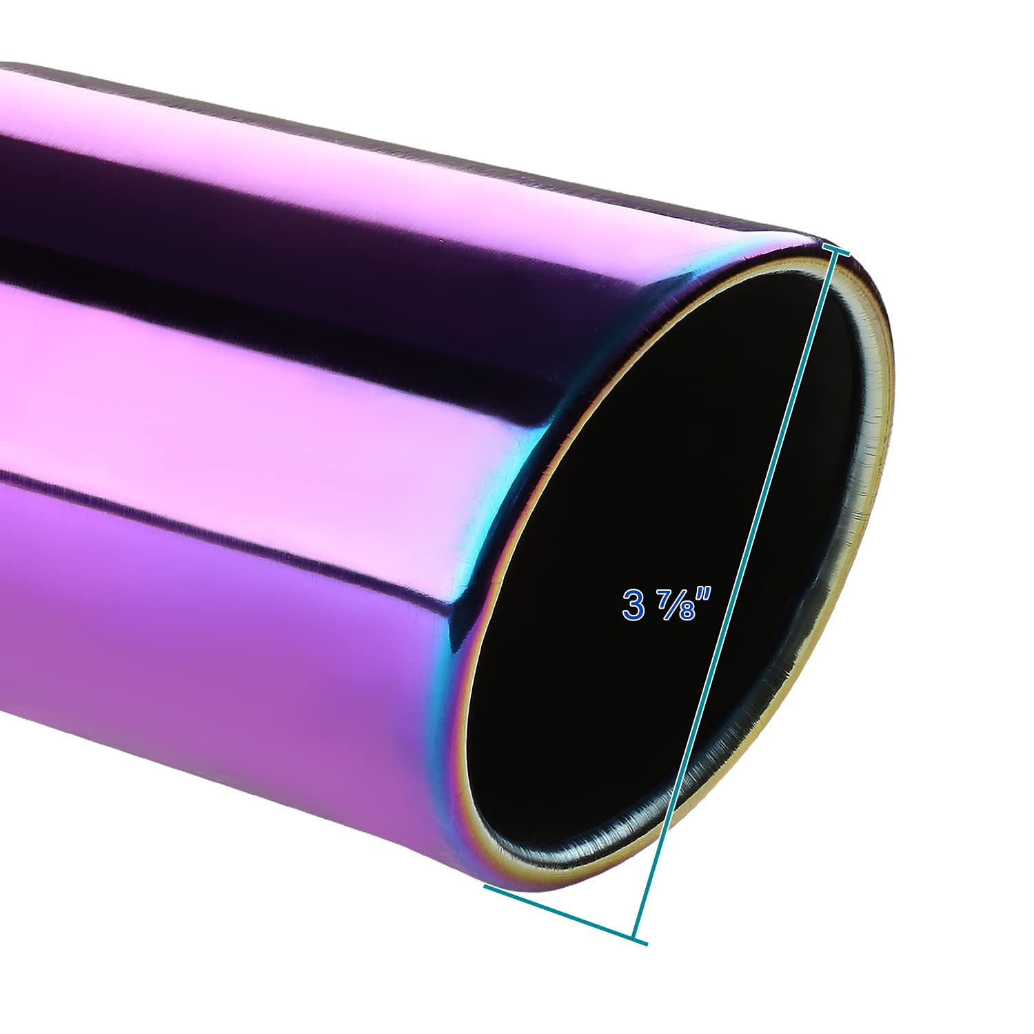2.5" Inlet Spec-D Tuning 3.875" Purple Slant Titanium Burnt S/S Steel Exhaust Muffler Tip