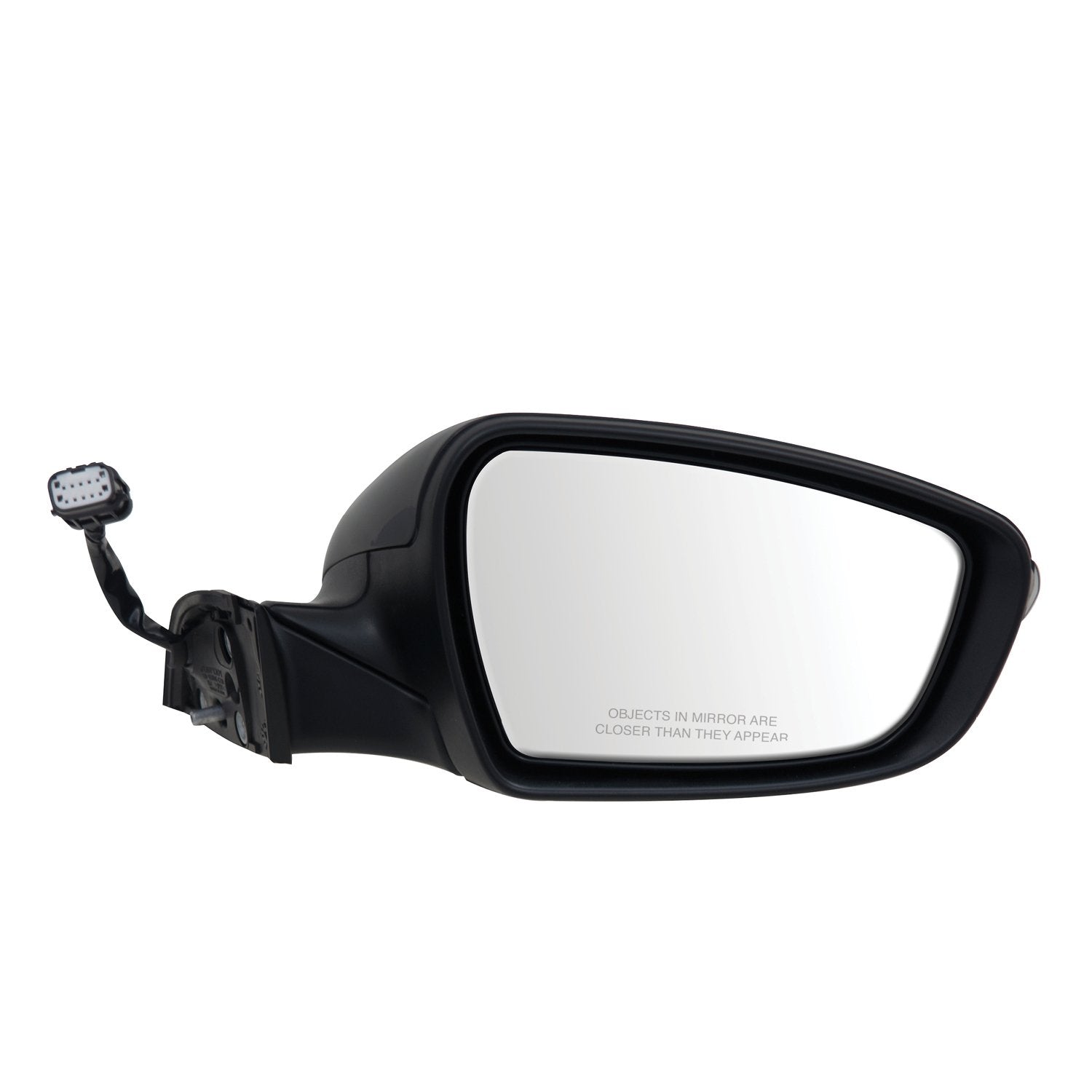 Fit System Mirror Passenger Side for Kia Forte Sedan, Forte 5 Hatchback, Textured Black w/PTM Cover, w/Turn Signal, Puddle lamp, Power Folding, Heated Power