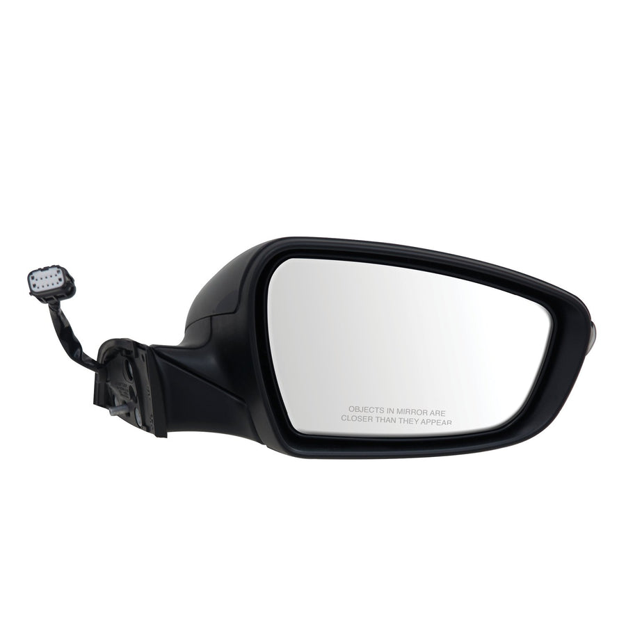 Fit System Mirror Passenger Side for Kia Forte Sedan, Forte 5 Hatchback, Textured Black w/PTM Cover, w/Turn Signal, Puddle lamp, Power Folding, Heated Power
