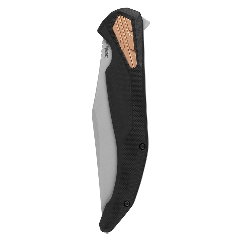 Strata Kershaw Platform Sheepsfoot Pocket Knife, 2.75" Steel Blade with Nail Clipper and File, Slipjoint Manual Folding Knife EDC