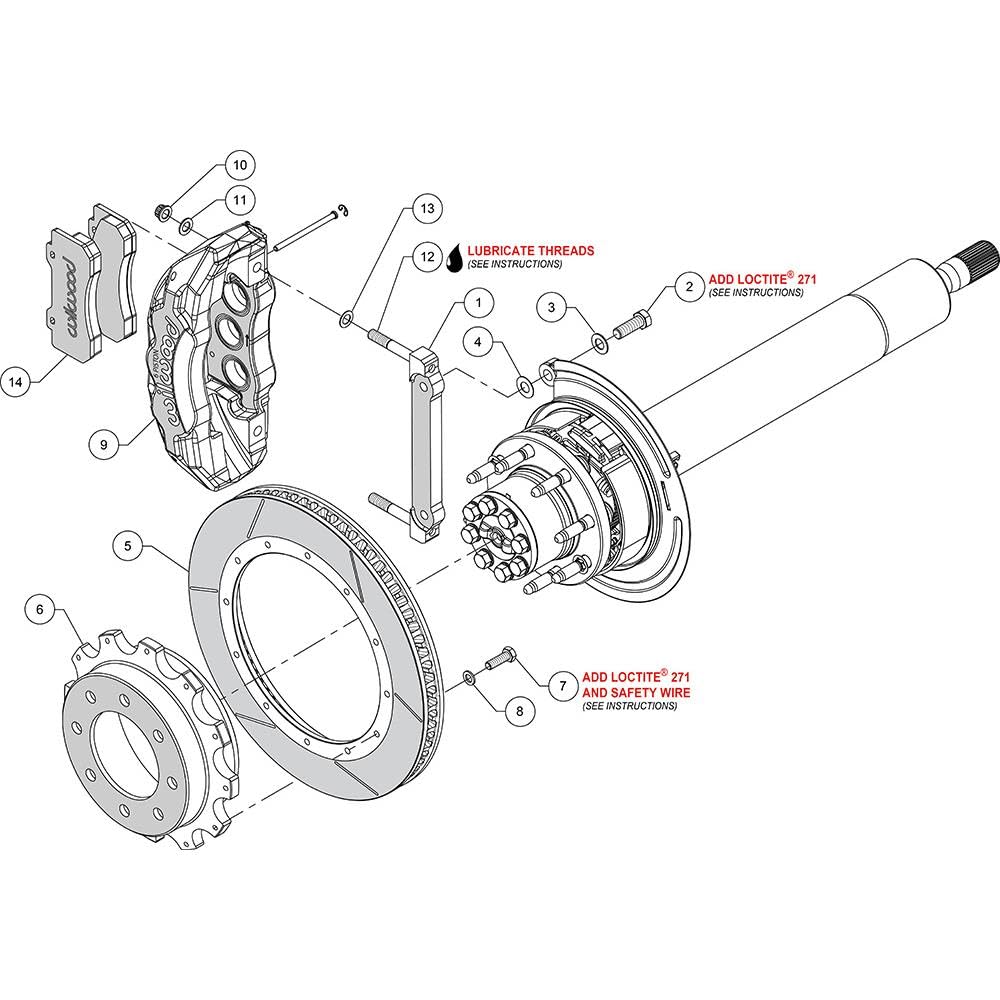 Red TX6R Rear Kit,16.00"