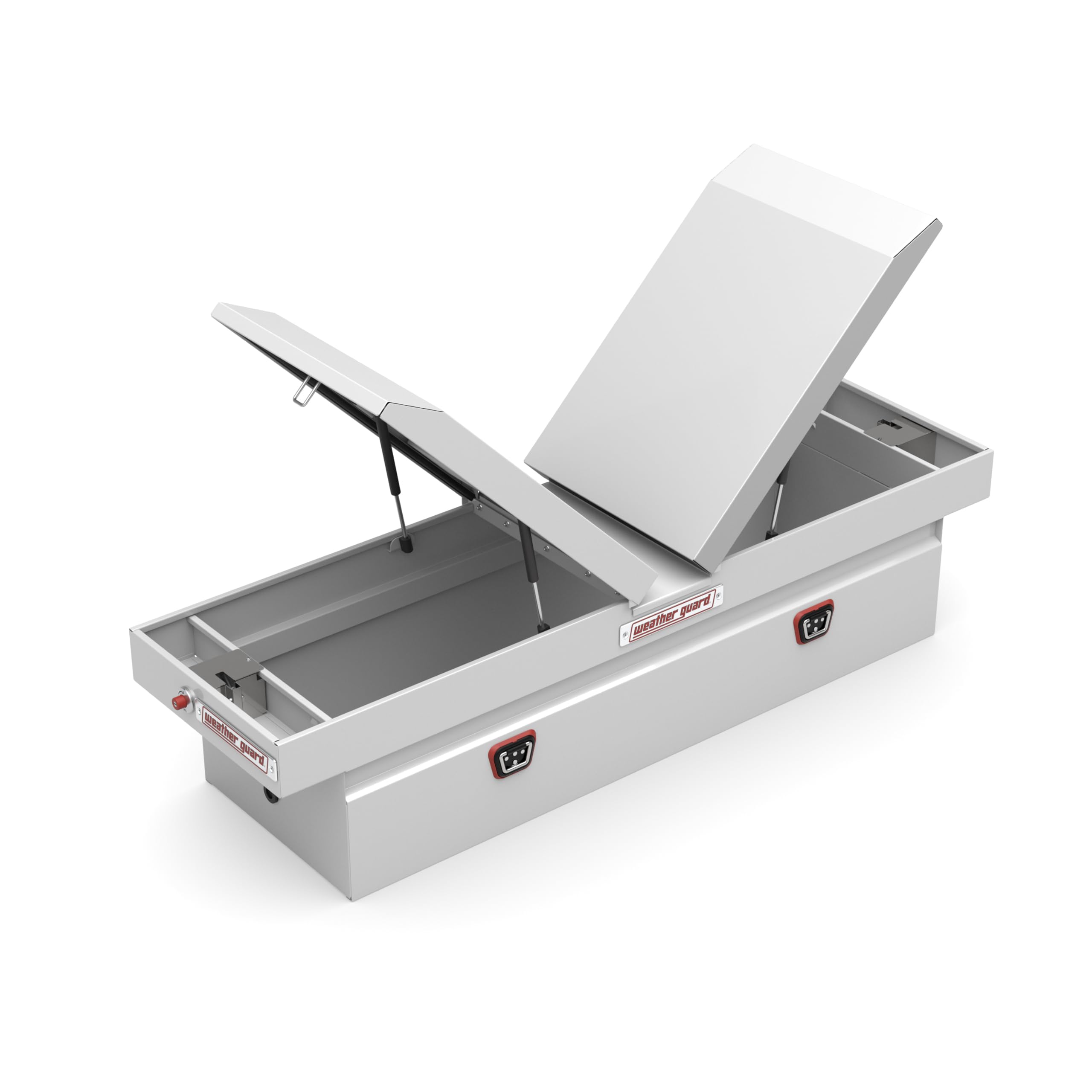 125-3-04 Weather Guard Steel Crossover Gull Wing Truck Tool Box, Standard Profile, Fits Full Size Trucks, 11.3 cu ft Storage Capacity (White)