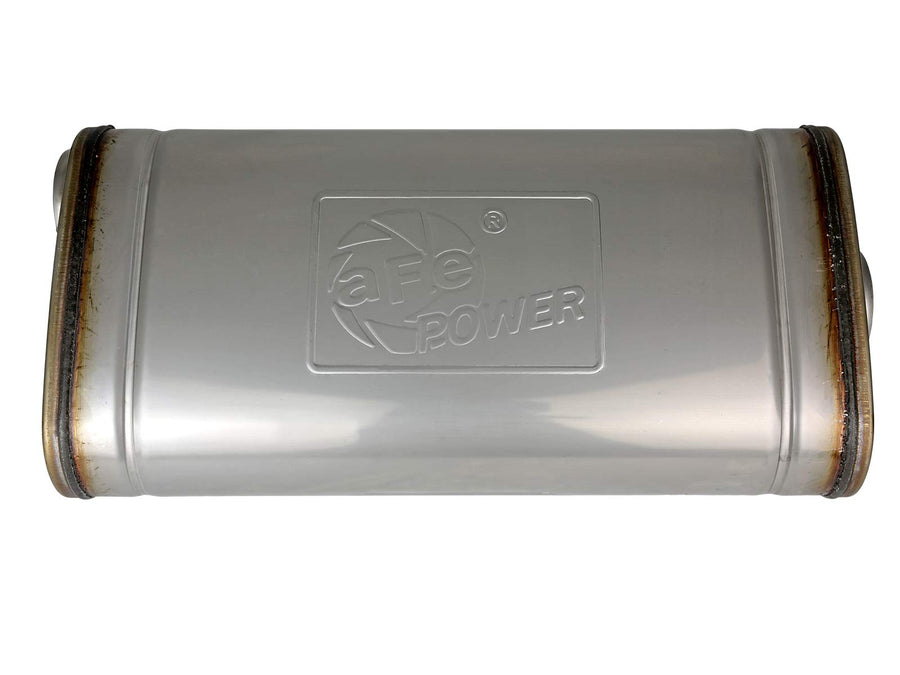 MACH Force-Xp aFe Power Muffler, 2-1/2" Inlet/Outlet, Center/Offset, 9" x 4" x 18" Oval Body
