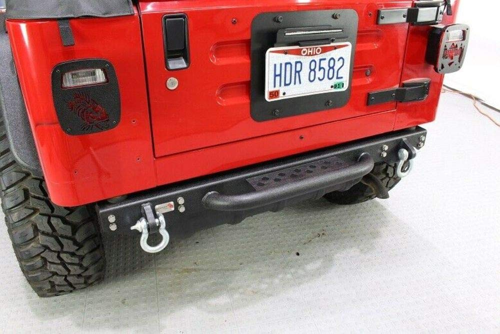 Jeep Rear Bumper W/Step Fishbone Offroad 97-06 Wrangler TJ Piranha Series FB22072