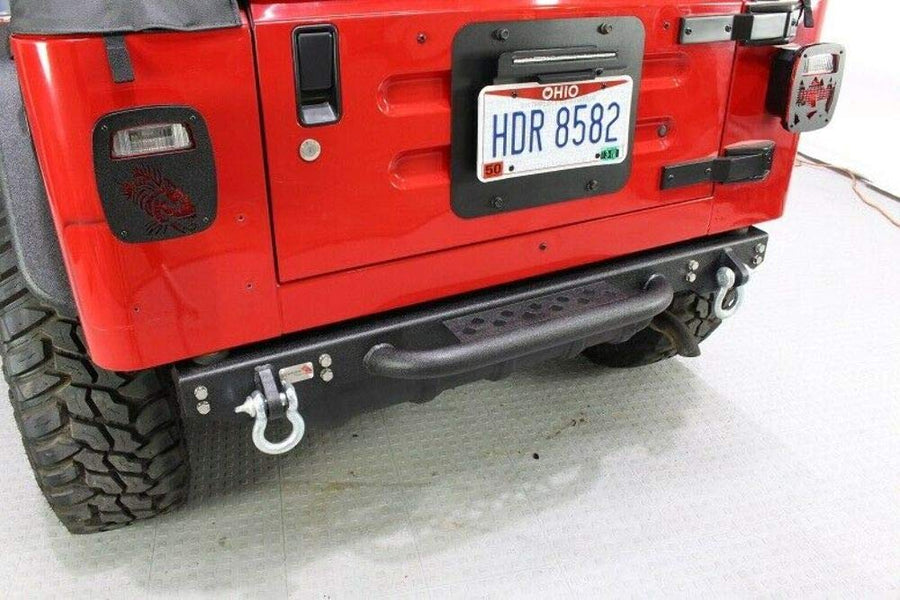 Jeep Rear Bumper W/Step Fishbone Offroad 97-06 Wrangler TJ Piranha Series FB22072