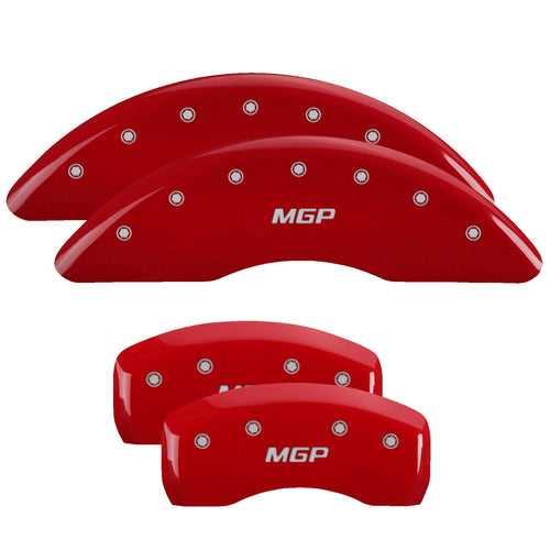 MGP Caliper Covers Red Powder Coat Finish 59001SMGPRD Silver Characters Disc Brake Caliper Cover (Set of 4)