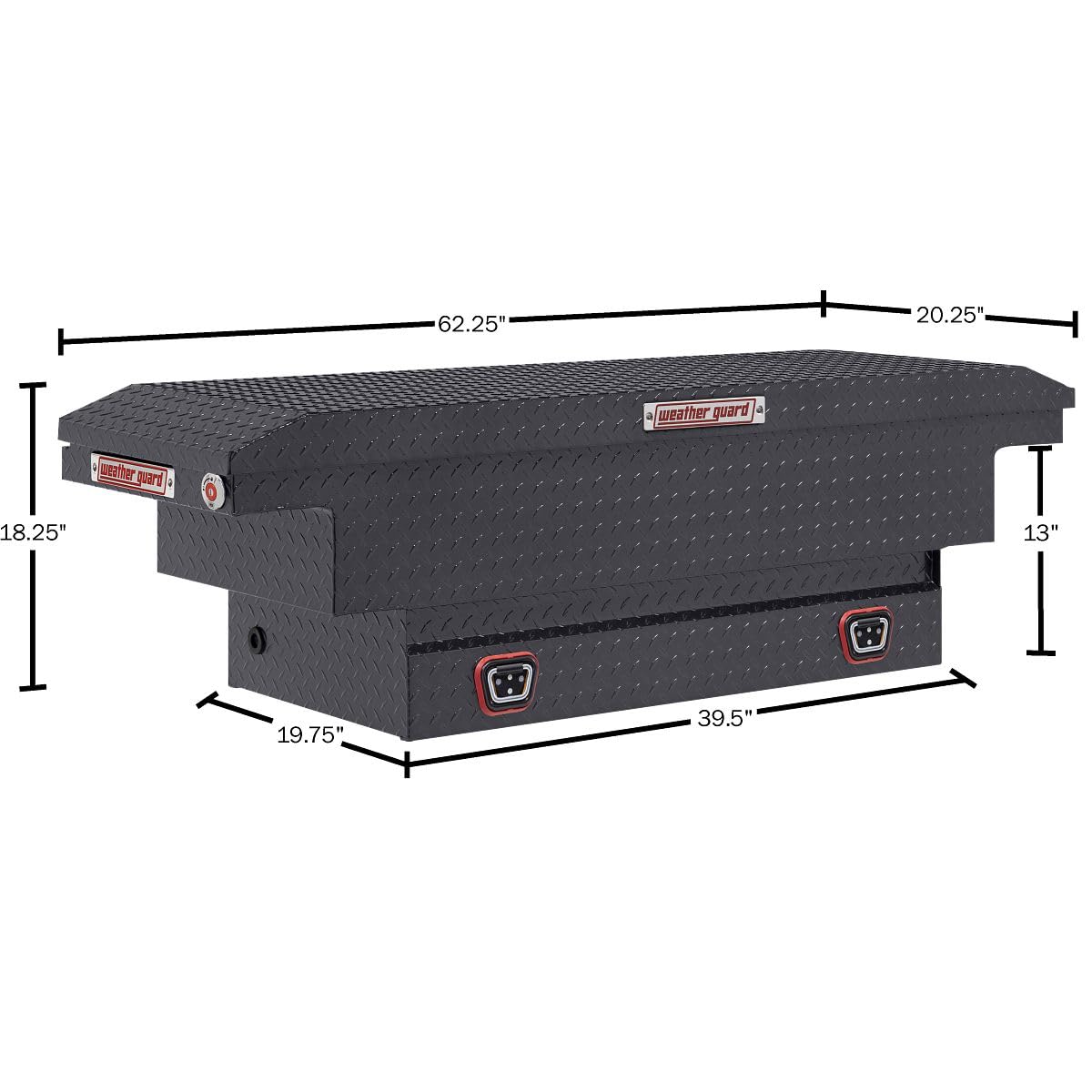 Weather Guard Saddle Box Model 131-6-04, Aluminum, Mid-Size Low Profile, Gunmetal Gray, 8.0 cu ft