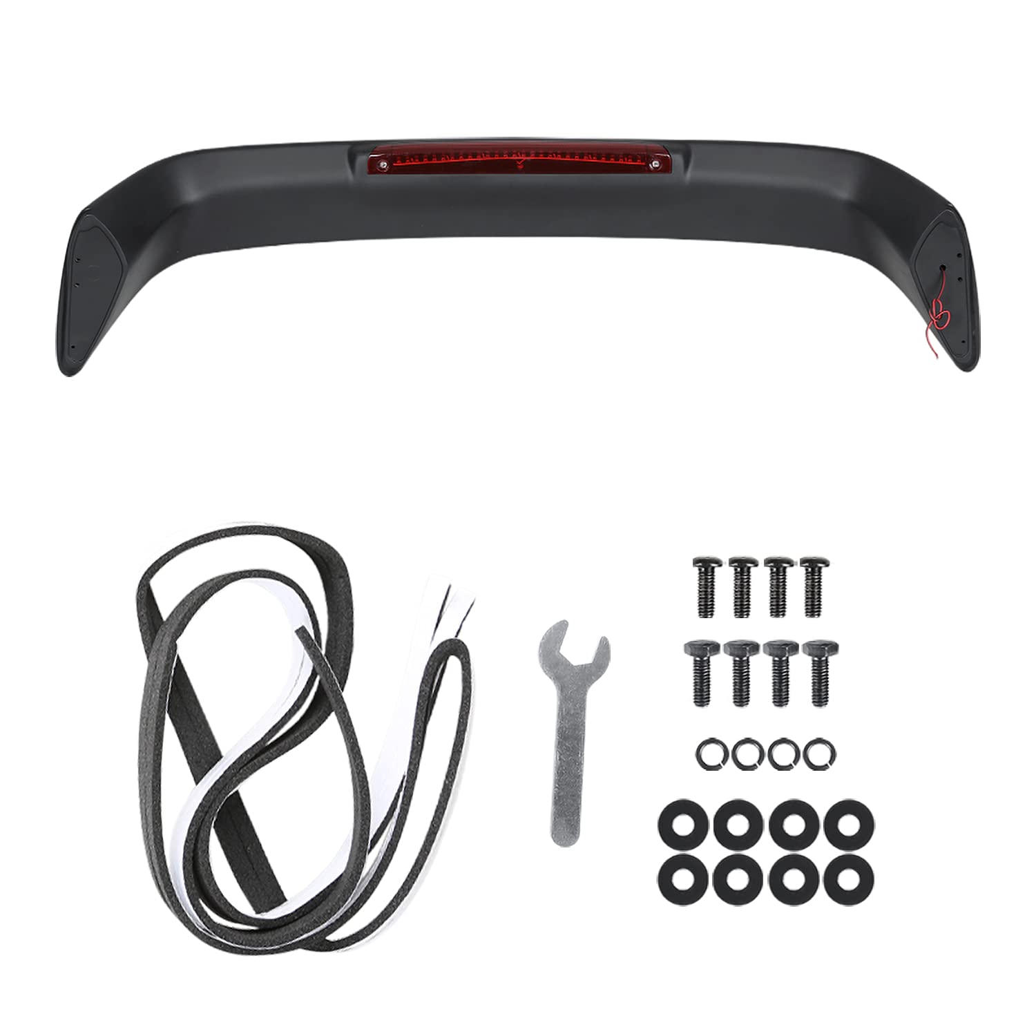 Matte Black Spec-D Tuning Rear Trunk Spoiler Wing w/LED Brake Light Compatible with 1996-2000 Honda Civic EM EJ 2Dr Coupe Models