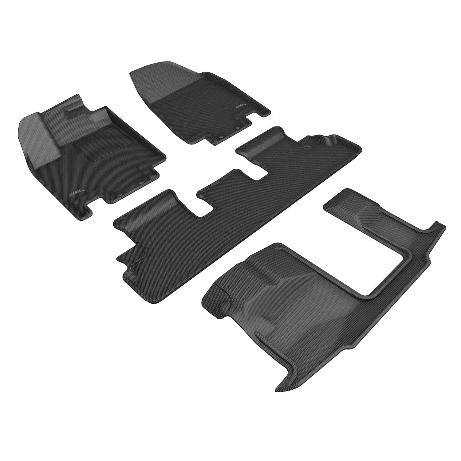 Kagu Floor Mat 3D MAXpider Custom Fit (Black) Compatible with Nissan Pathfinder 8-Seat 2022-2026 - Full Set