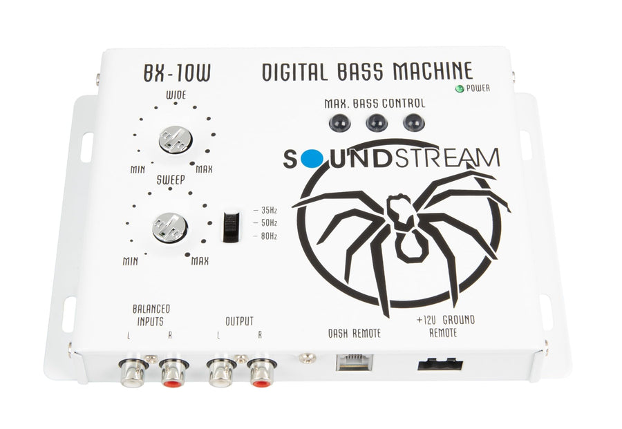 Bass Processor Soundstream BX-10W – White | Car Audio Bass Restoration Processor with Remote Control | Subwoofer Bass Booster and Epicenter Alternative for Factory & Aftermarket Sound Systems
