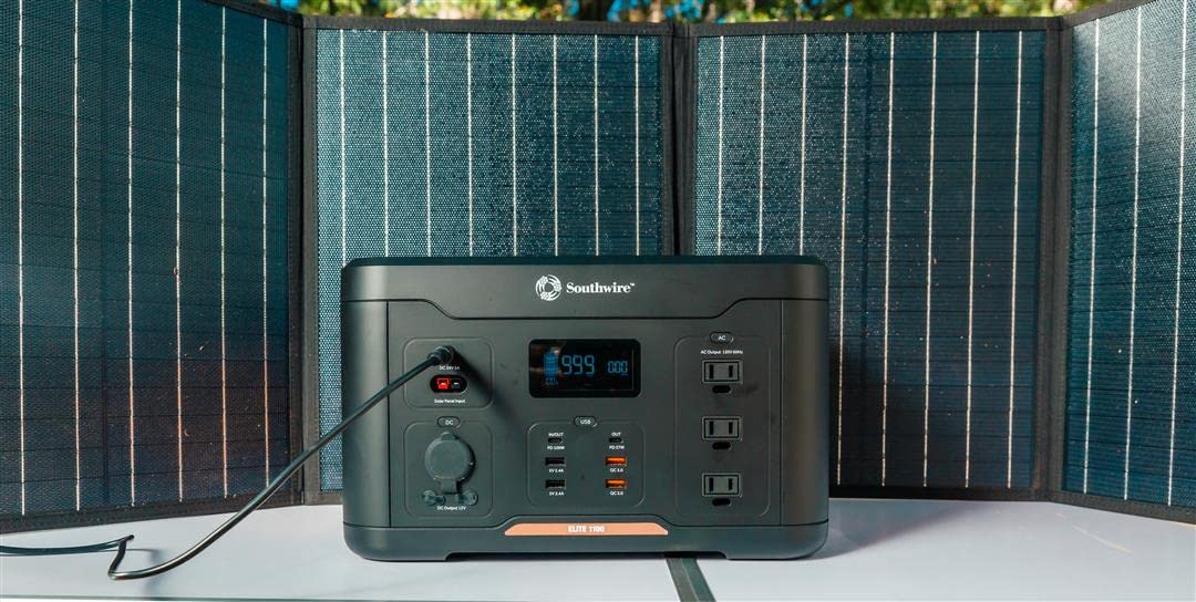1166Wh Southwire Elite 1100 Series Backup Lithium Battery, 120V/1000W Pure Sine Wave AC Outlet, Solar Generator (Solar Panel Not Included) for Home Backup Power, Emergency Power, Camping and more