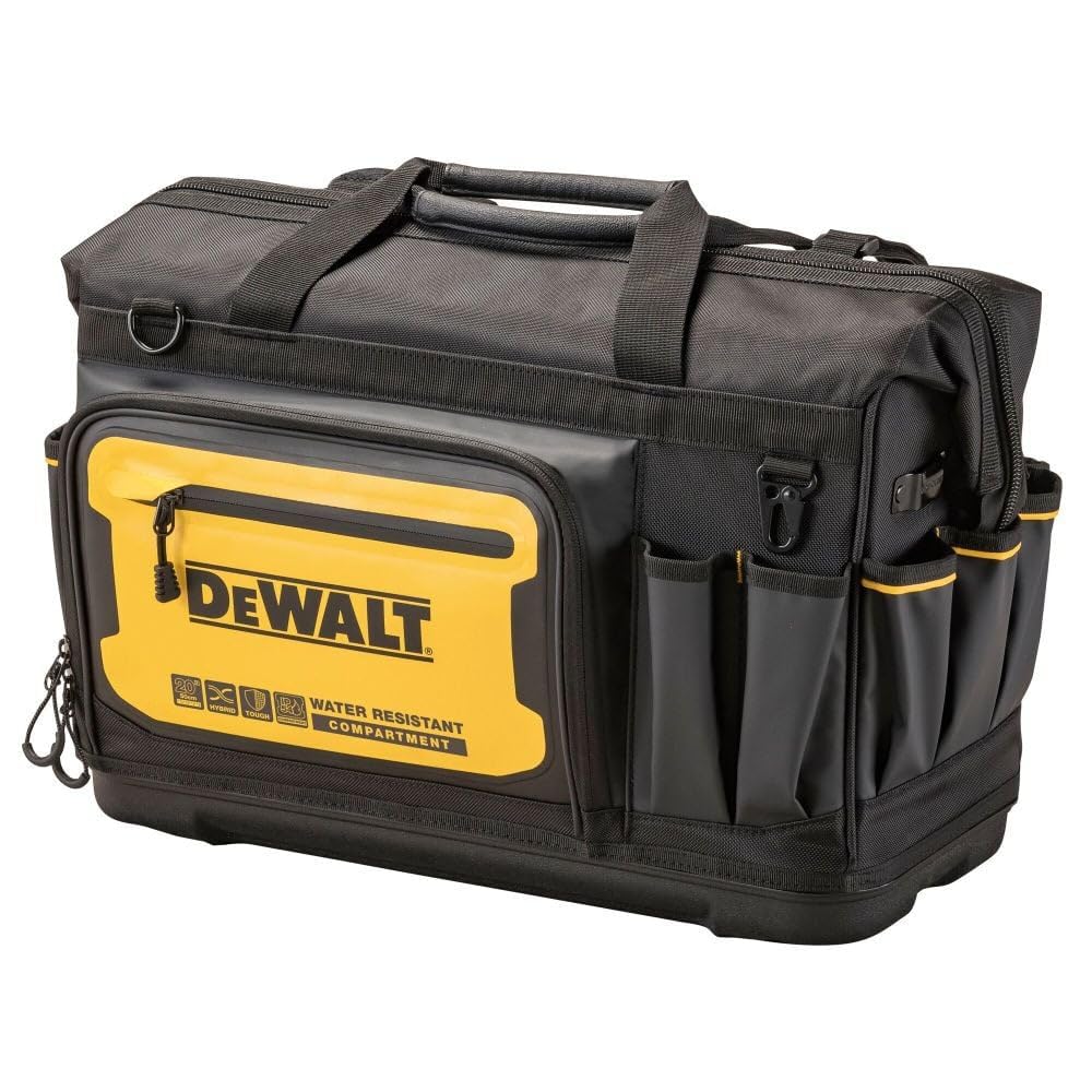 Tool Bag DEWALT, Water Resistant, Hard Bottom, 20-inch, Professional Tool Tote with Organization (DWST560104)