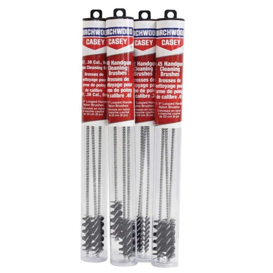 Birchwood Casey 9" Durable Versatile Gun Maintenance Cleaning Wire Looped Handle Nylon Brushes - Set of 3 | Fits .40 Caliber