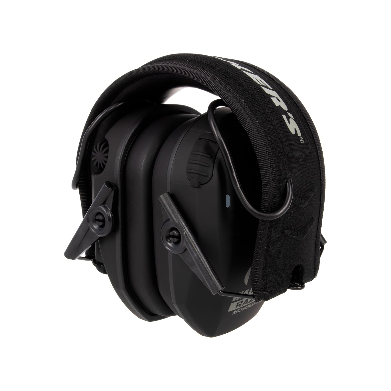 WALKER'S Razor Electronic Muff Rechargeable - HD Speakers 21dB NRR Compact Collapsible Hunting Shooting Hearing Protection Earmuffs, USB Charging Cable Included, Black