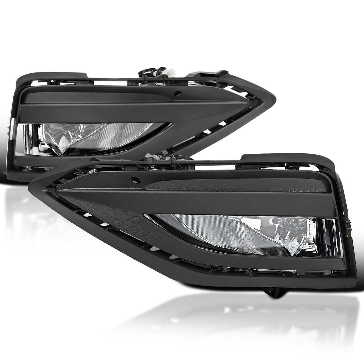 Fog Lights Spec-D Tuning + Switch + Bezel Compatible with 2019-2022 Volkswagen Jetta, Left + Right Pair Fog Lamp Assembly