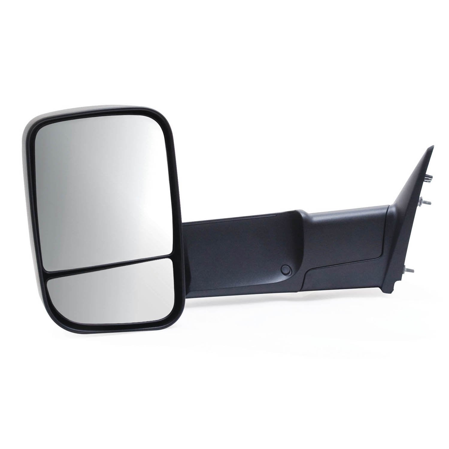K Source Towing Mirror Driver-Side – For 2009-2012 Ram Pick-Up 1500, 2500, 3500, Textured black, Flip-Out-head, Dual lens, Foldaway
