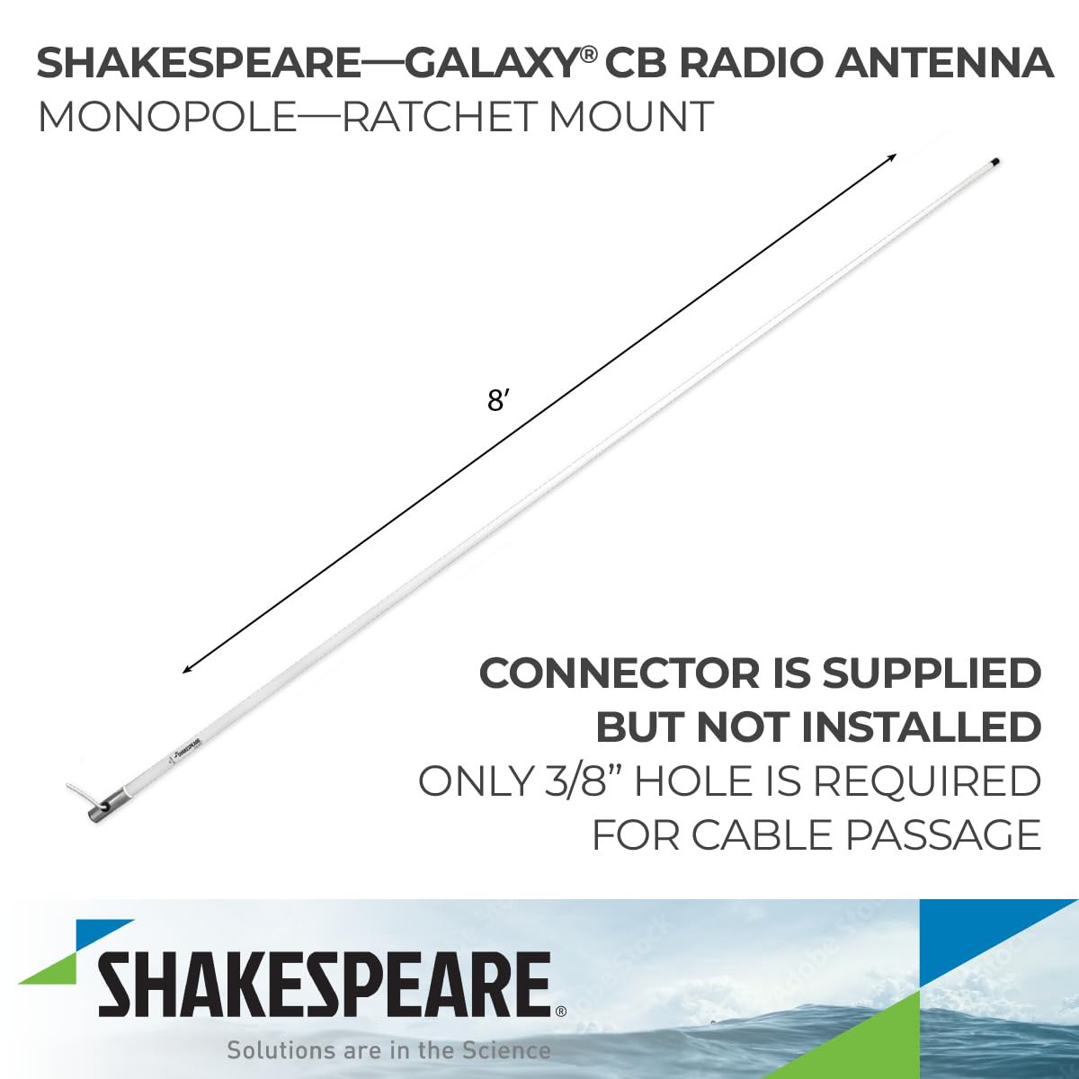 Galaxy Shakespeare Antenna CB 8' W/20' Cable