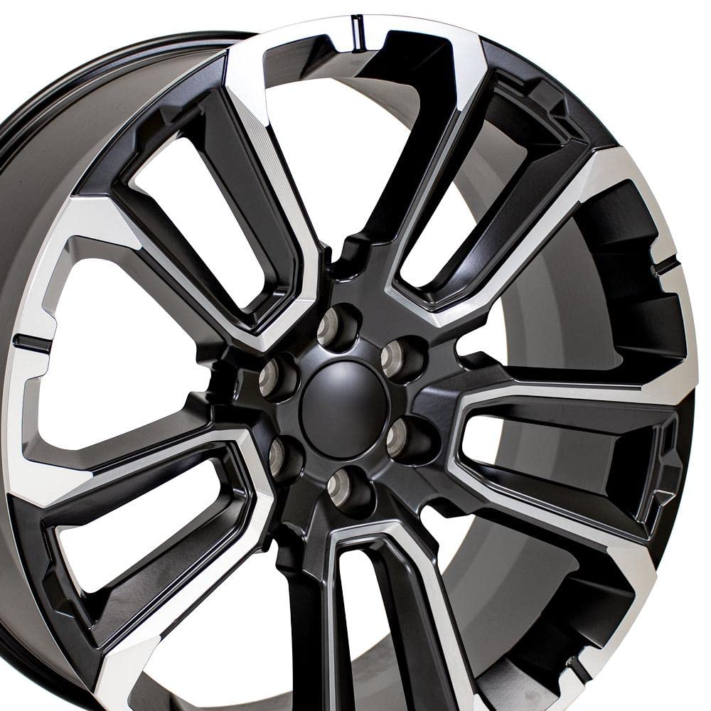24 Inch OE Wheels CV68 Rim Fits Suburban 1500 High Country Style 6x139.7 24x10 Satin Black with Milled Edge - Hollander 14088 (1)