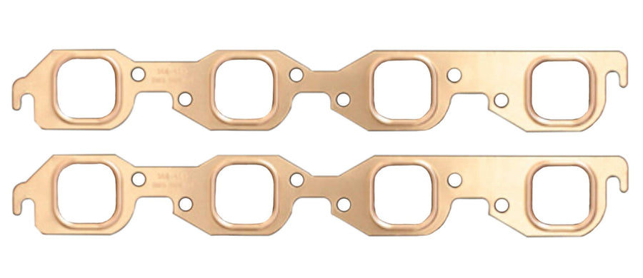 SCE Gaskets Exhaust Gasket/Manifold Header, Pro Copper, 1.875 x 1.800 in Stock Square Port, Copper, Big Block Chevy, Pair