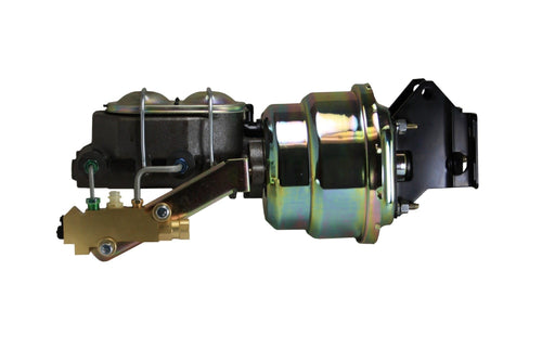 7 Inch LEED BRAKES Dual Power Booster, 1-1/8 Inch Bore Master, Side Mount Valve, Disc/Disc (Zinc)