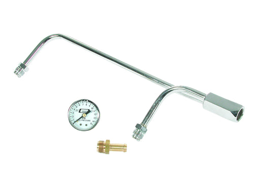 Chrome Plated Mr Gasket 1558 Fuel Line with Pressure Gauge