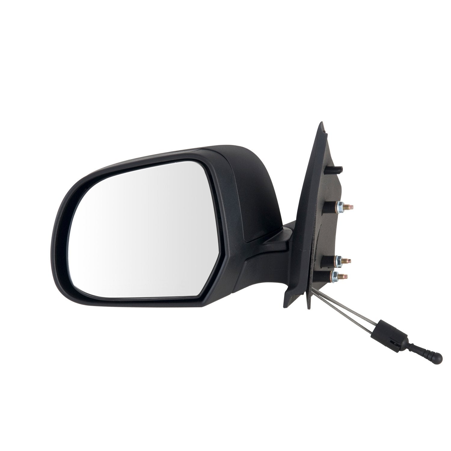 Mirror Driver Side for Nissan Versa Sedan, Textured Black, Foldaway, Manual Remote