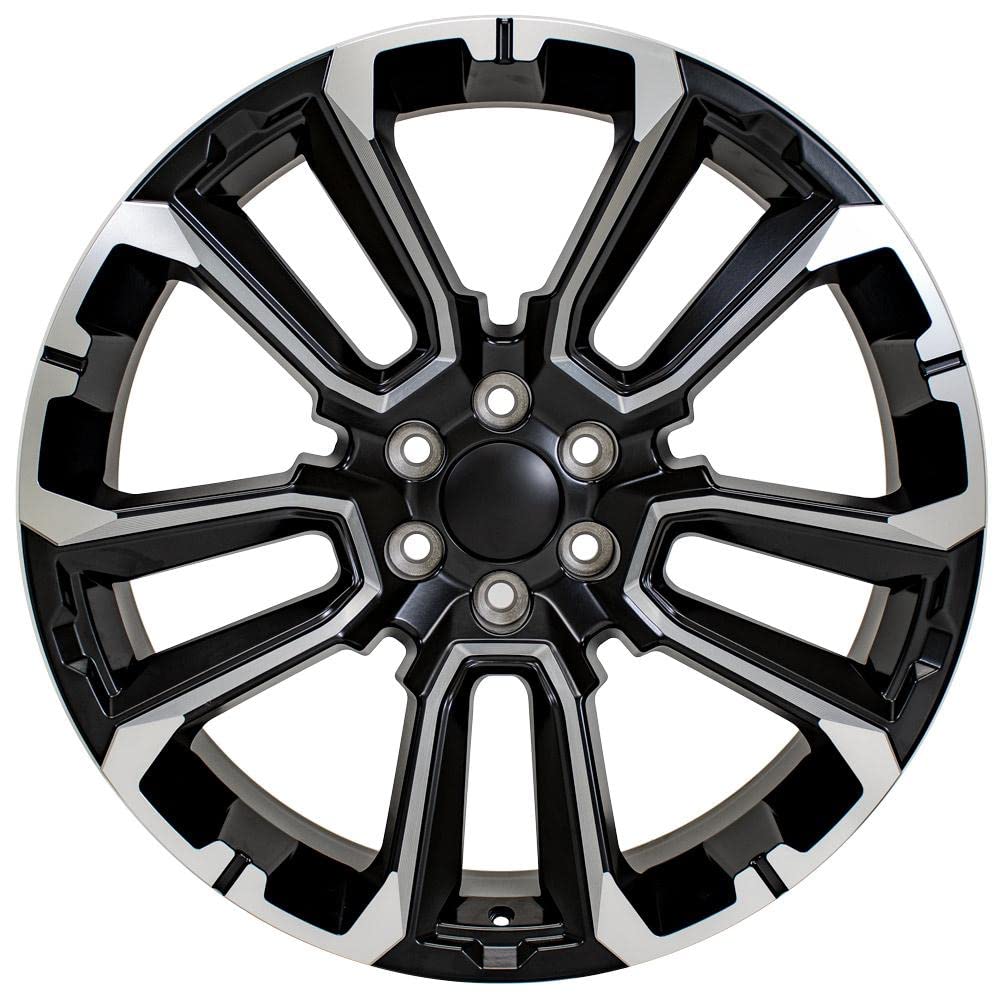 24 Inch OE Wheels CV68 Rim Fits Suburban 1500 High Country Style 6x139.7 24x10 Satin Black with Milled Edge - Hollander 14088 (1)