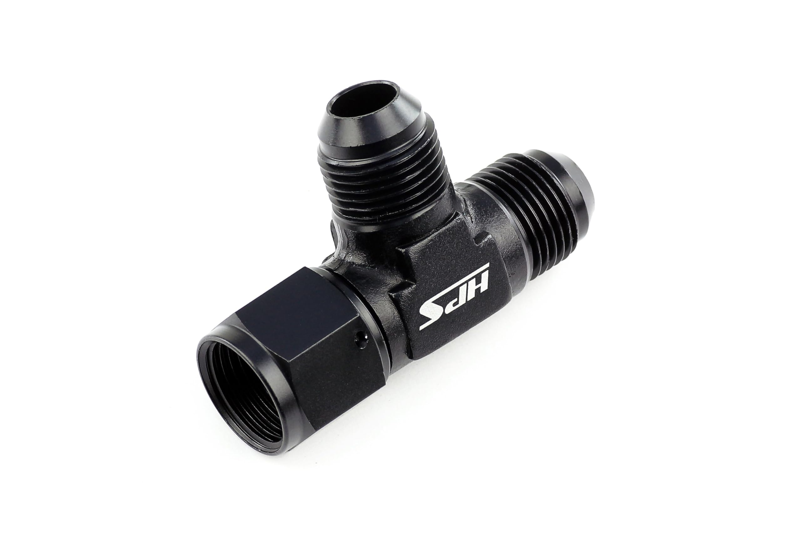 AN Tee Adapter Fitting HPS AN9261-8, Aluminum, Size: AN-8, Black with female on side