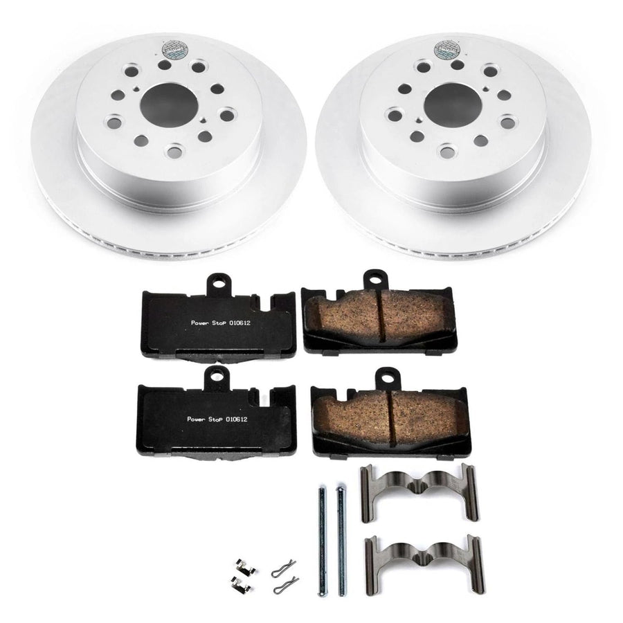 Power Stop Z23 Evolution Coated Brake Kit Front and Rear Brake Rotors and Carbon-Fiber Ceramic Pads