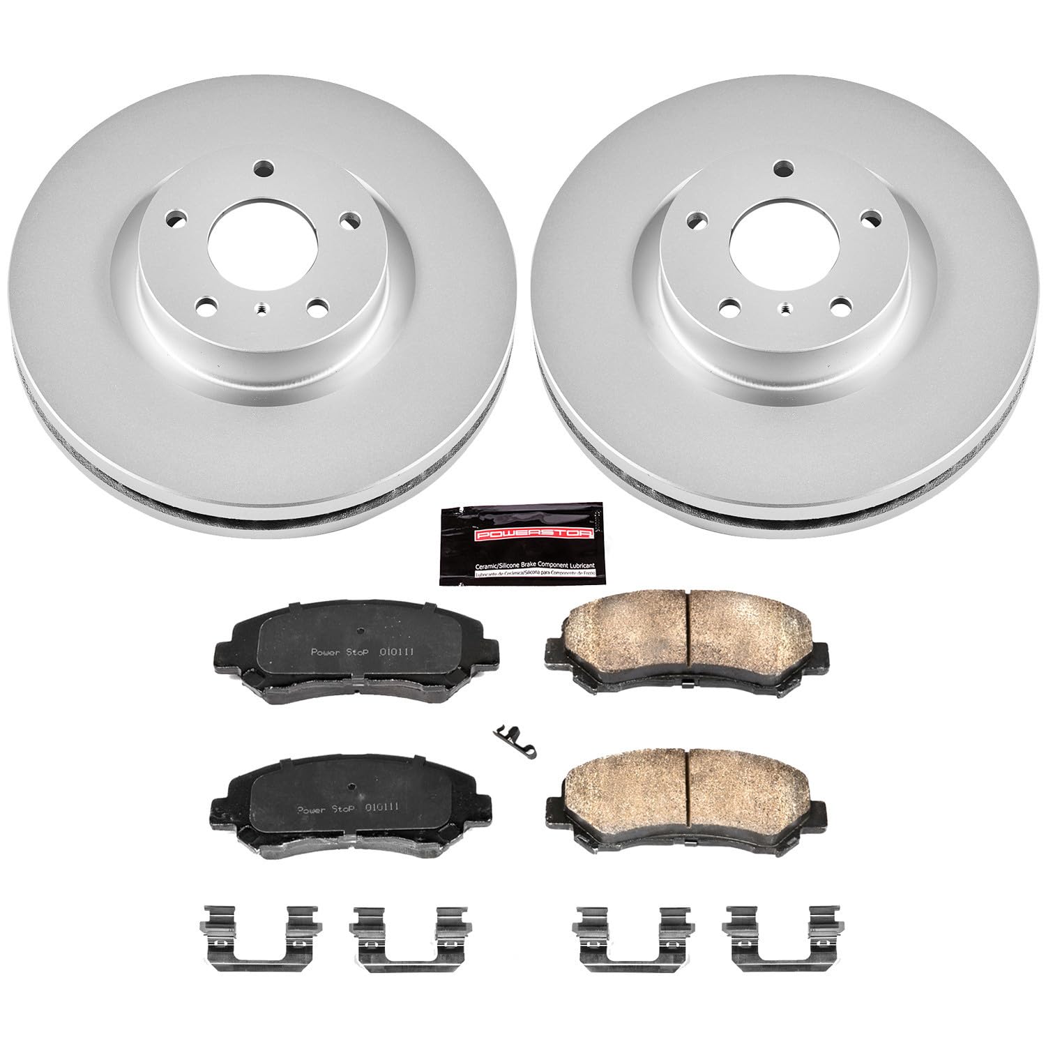 Power Stop Coated Brake Rotor CRK3076 & Ceramic Brake Pads- front For Nissan Maxima 2009-2014, Nissan Maxima 2016-2022 [Model Specific]