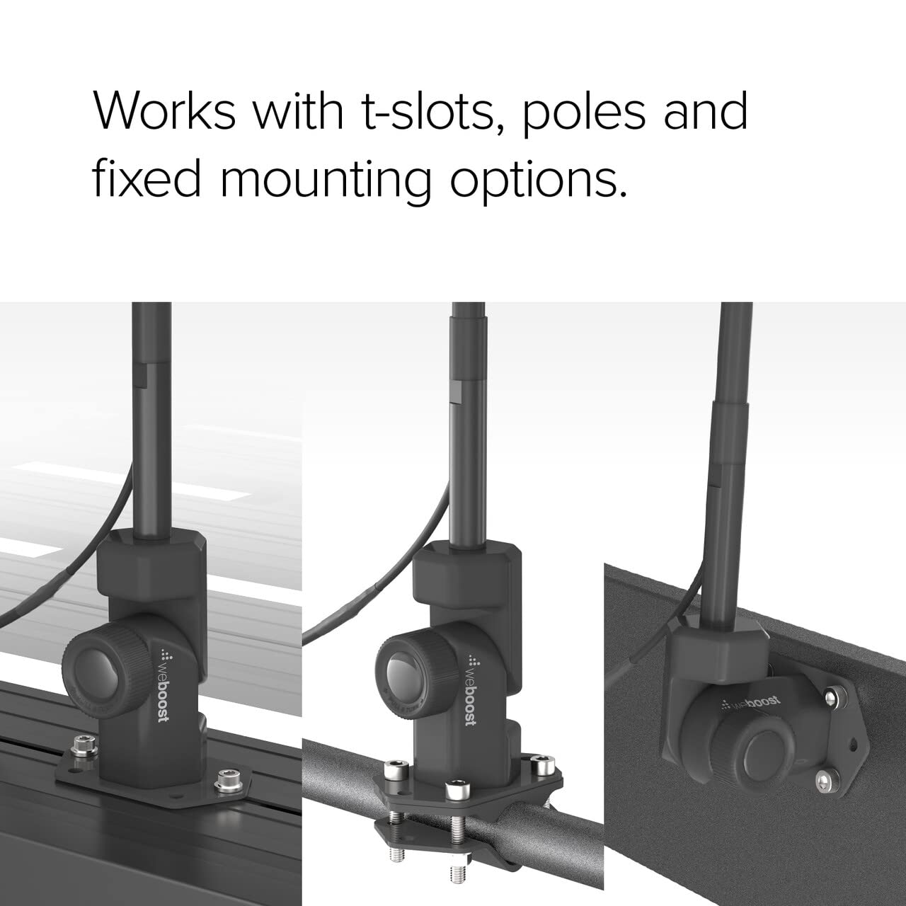 weBoost Mount and Hardware for Drive Reach Overland, OTR, and RV Outside Antennas | Folds Down for Storage | T-Slot, Pole, and Fixed Mounting Options | Made in The USA | Model 311248