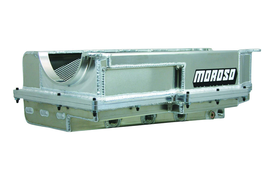 Moroso 21598 Split 2 Piece Dry Sump Pan, 4 Pick ups, Fits Big Block Chevy Engines w/Donovan/DRCE2 Wide Rail