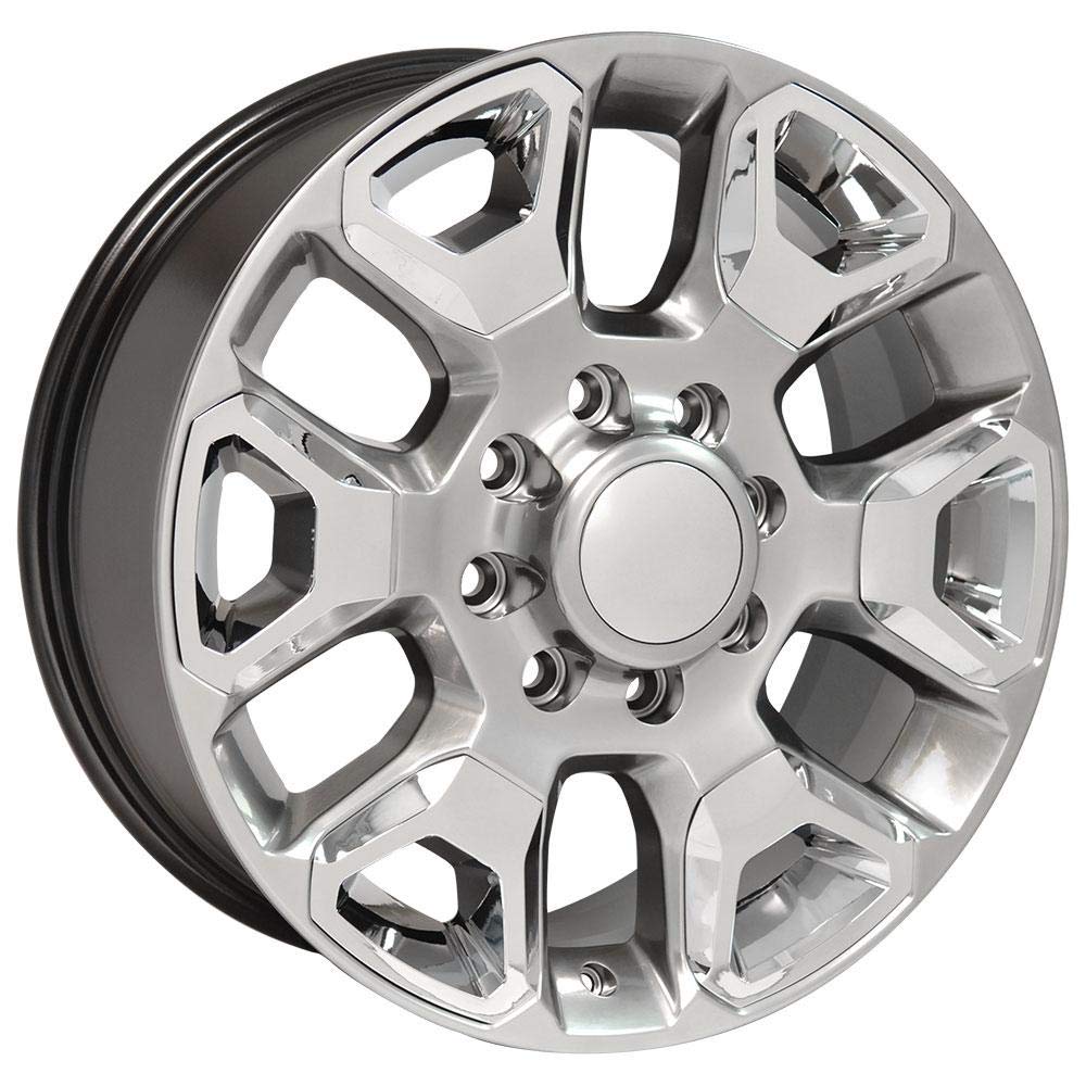 20 Inch OE Wheels DG66 Rim Fits Ram 2500 Style 8x165.1 20x8 Gloss Hyper Silver with Chrome Insert - Hollander 2562 (1)