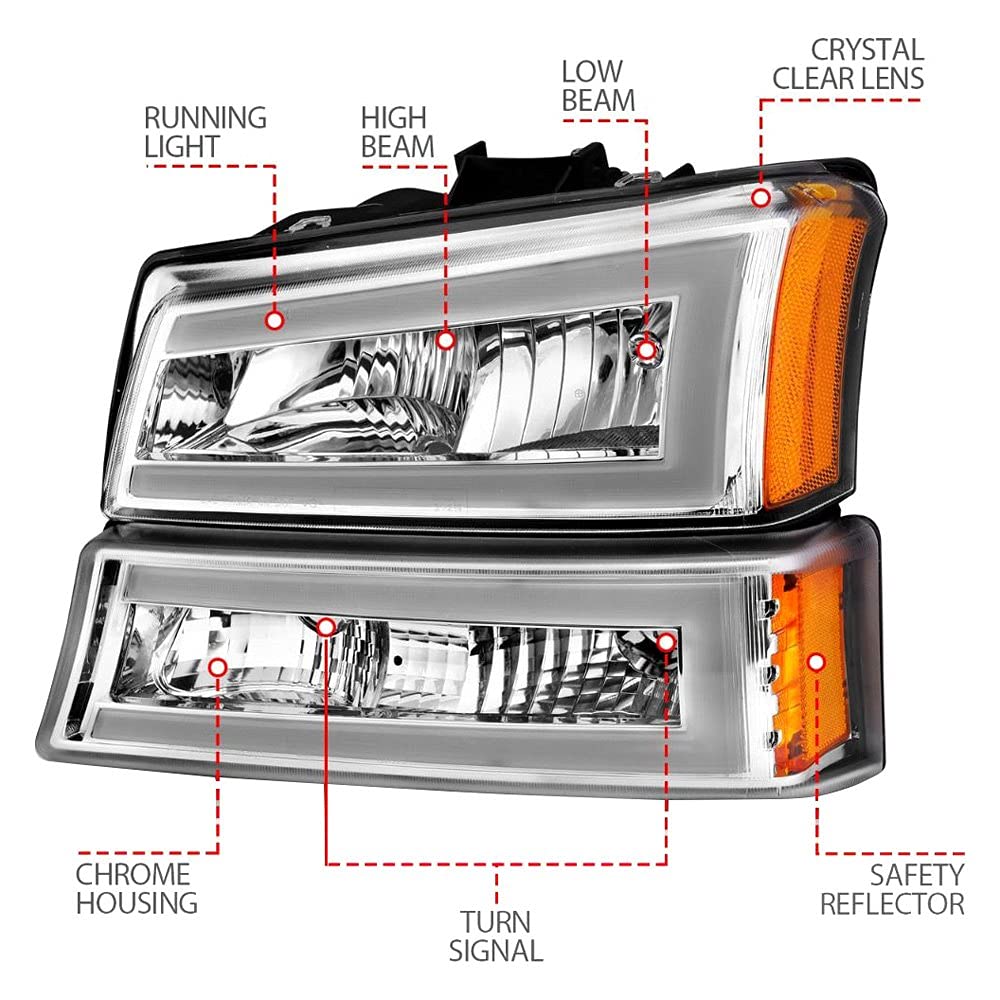 111502 Anzo, Usa Crystal Headlights fits Chevrolet Avalanche 1500, Clear