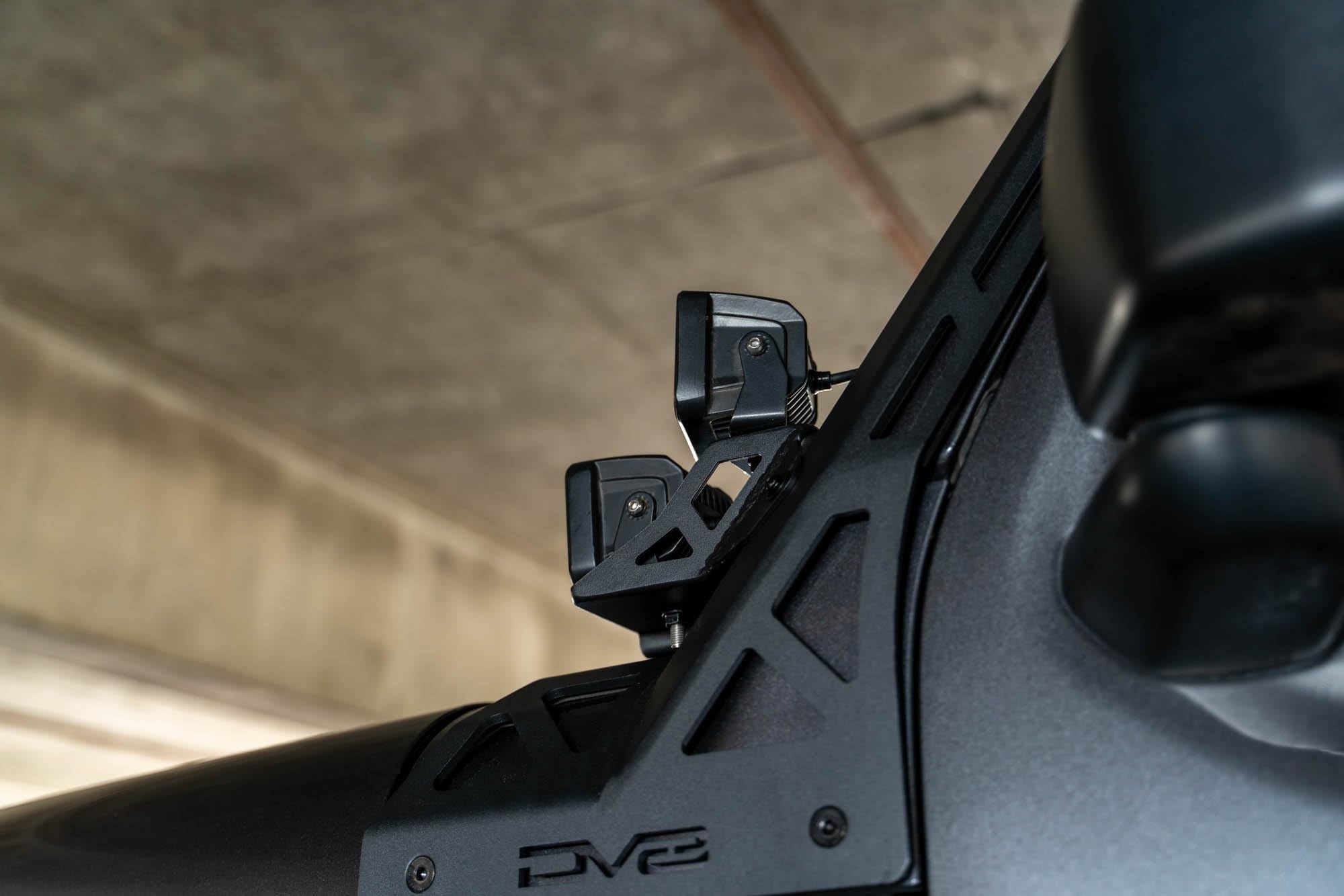 50" DV8 Offroad Light Bar Mount for 2018-2025 Jeep Wrangler JL & 2020-2025 Gladiator JT | Optional 3" Pod Light Mounts | Sleek Low-Profile Design | Black Powder Coat (A-Pillar Dual Light Pod Mounts)