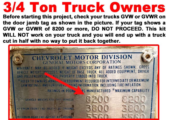 Brothers Trucks Long Bed To Short Bed Conversion LTSC38781-83 - RWD