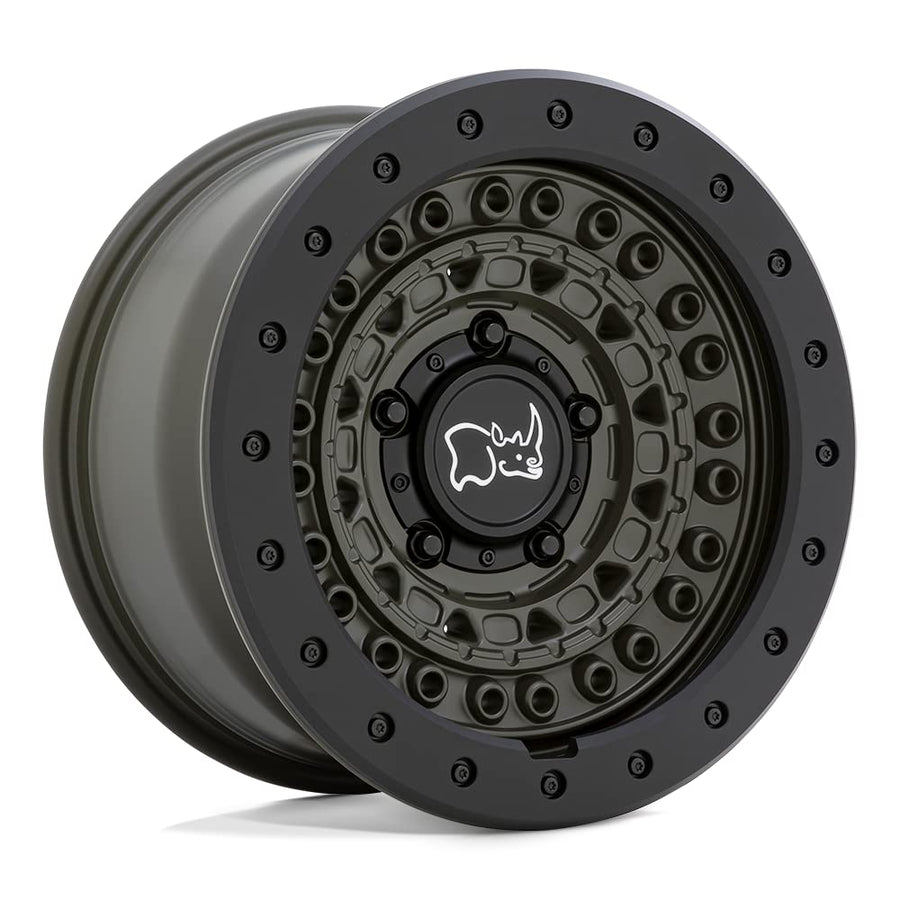Black Rhino BARRICADE Hard Alloys 17X8.5 6X5.5 4.75 0mm OLIVE DRAB GREEN W/BLK ROCK - 1785BCD006140N12